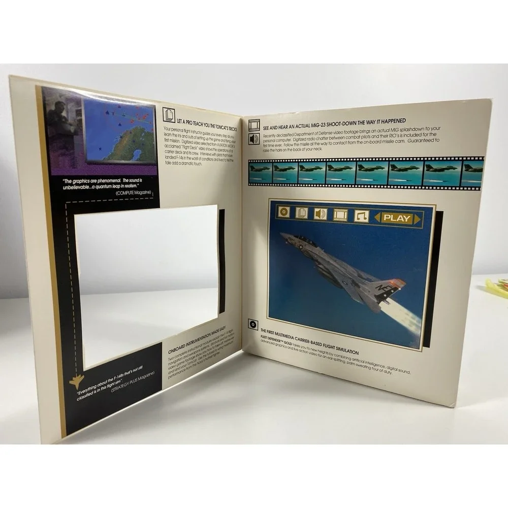 Fleet Defender Gold F-14 Tomcat Simulation Multimedia PC DOS Big Box CD-Rom CIB